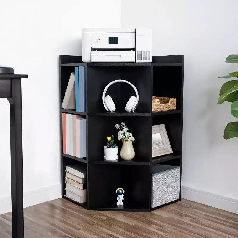 Étagère de rangement d'angle Home Imports Emporium, meuble organisateur à 9 cubes avec ports USB et prises, idéal pour les petits espaces