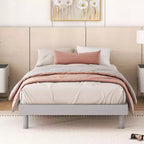 Cadre de lit plateforme flottant moderne au design contemporain, couleur grise