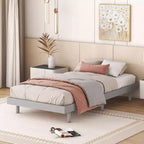 Cadre de lit plateforme flottant moderne au design contemporain, couleur grise