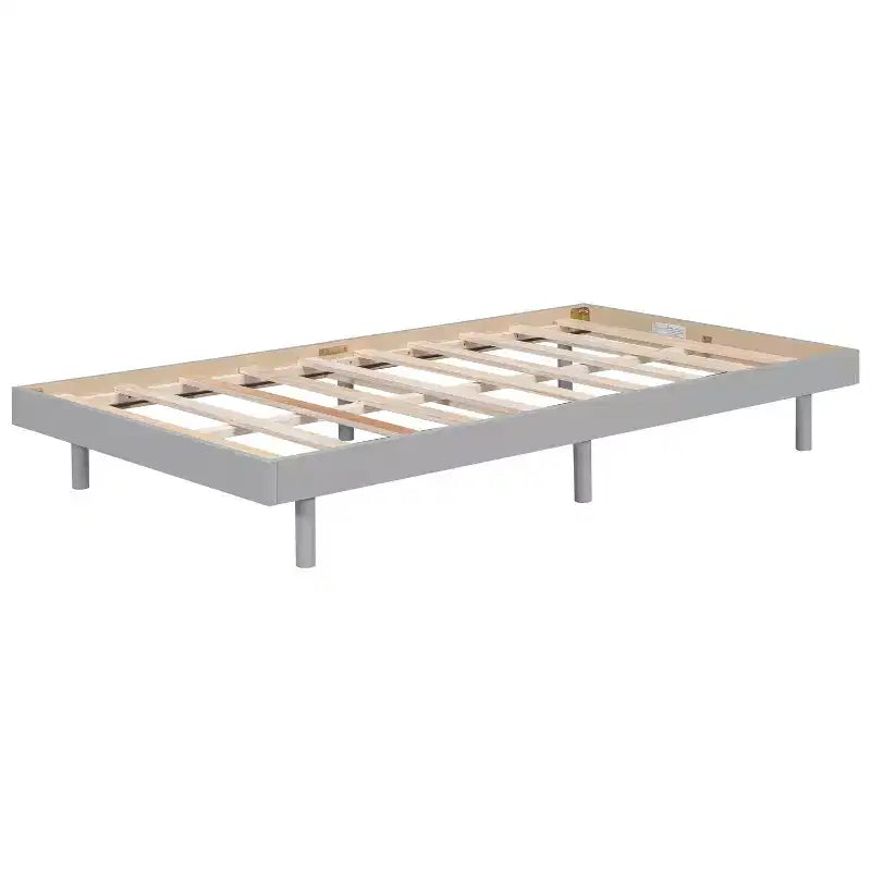 Cadre de lit plateforme flottant moderne au design contemporain, couleur grise