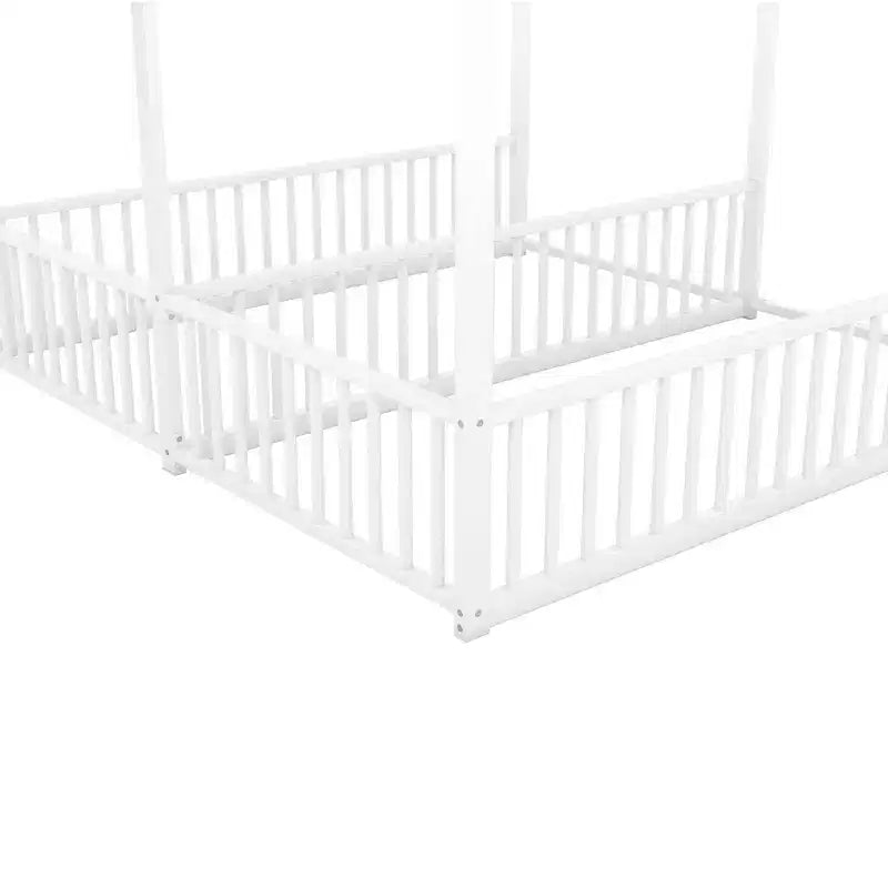 Lits Plateformes Doubles en Métal Whisen en Forme de Maison avec Deux Lits Partagés
