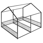 Lits Plateformes Doubles en Métal Whisen en Forme de Maison avec Deux Lits Partagés