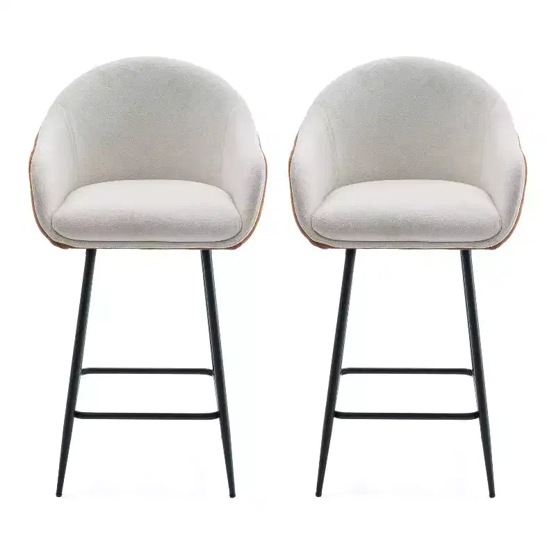 Christopher Knight Home Aveline 26.5'' Modern Upholstered Bar Stools with Metal Legs (Set of 2)