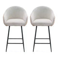 Christopher Knight Home Aveline 26.5'' Modern Upholstered Bar Stools with Metal Legs (Set of 2)
