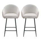 Christopher Knight Home Aveline 26.5'' Modern Upholstered Bar Stools with Metal Legs (Set of 2)