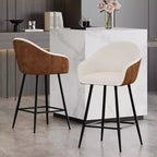 Christopher Knight Home Aveline Tabourets de bar modernes en tissu avec pieds en métal, 67,3 cm (lot de 2)