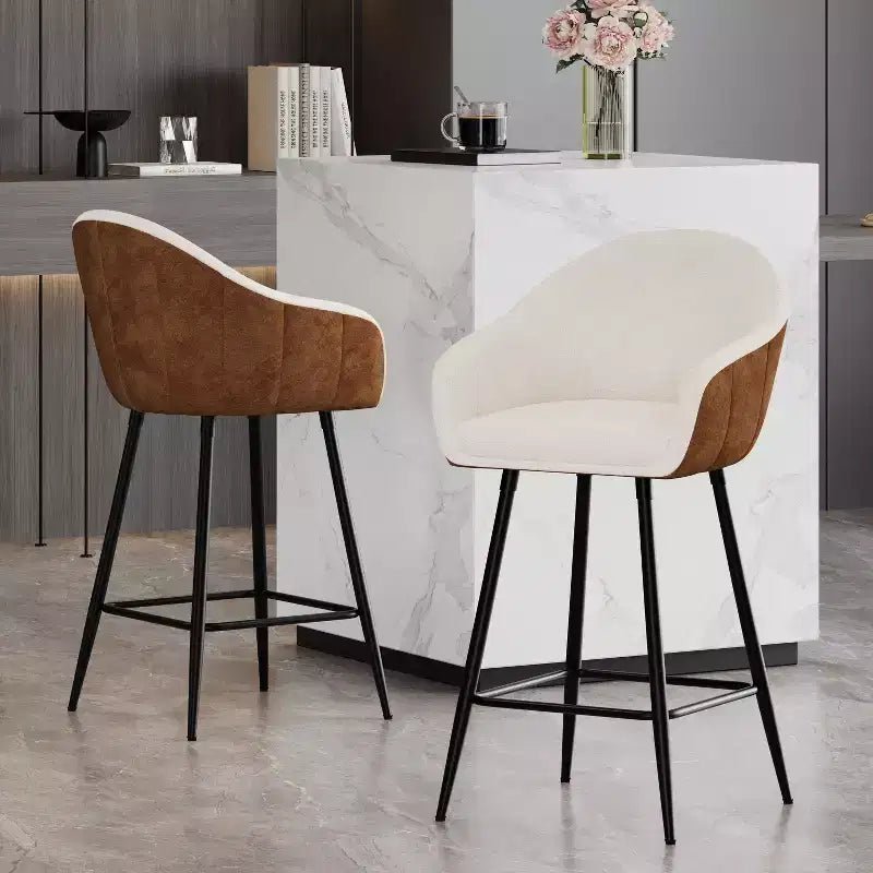 Christopher Knight Home Aveline Tabourets de bar modernes en tissu avec pieds en métal, 67,3 cm (lot de 2)