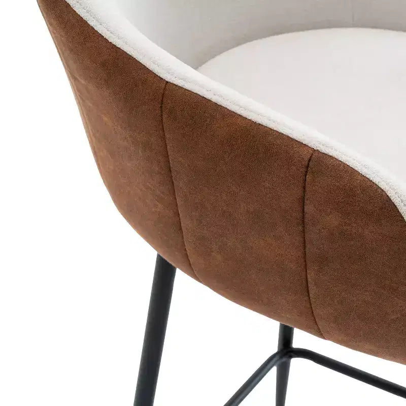 Christopher Knight Home Aveline Tabourets de bar modernes en tissu avec pieds en métal, 67,3 cm (lot de 2)
