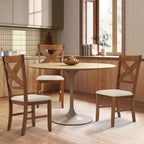 Lot de 2 chaises d'appoint rembourrées en bois massif EROMMY