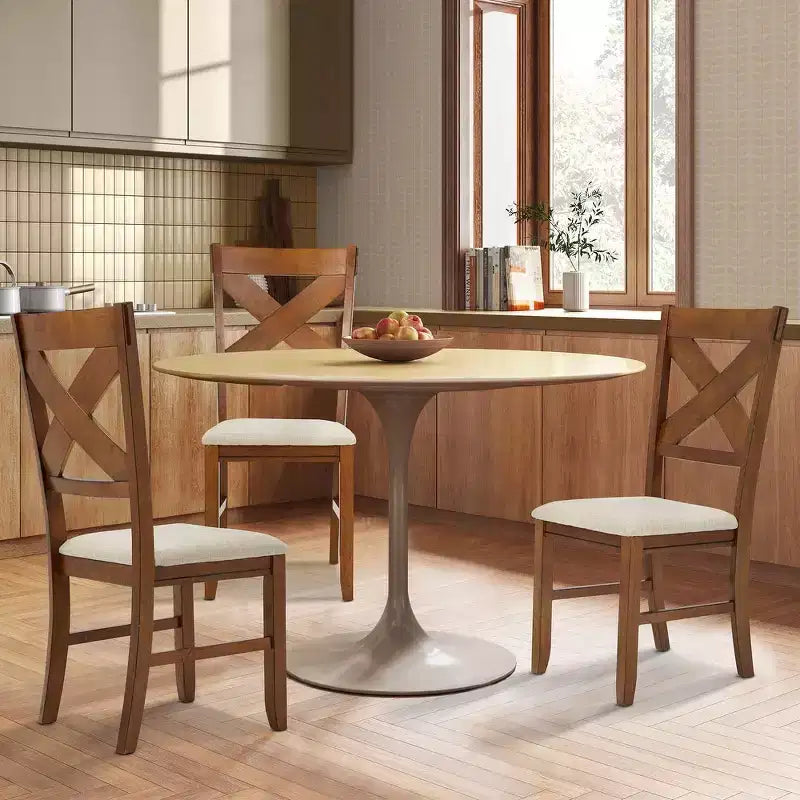 Lot de 2 chaises d'appoint rembourrées en bois massif EROMMY