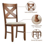 Lot de 2 chaises d'appoint rembourrées en bois massif EROMMY