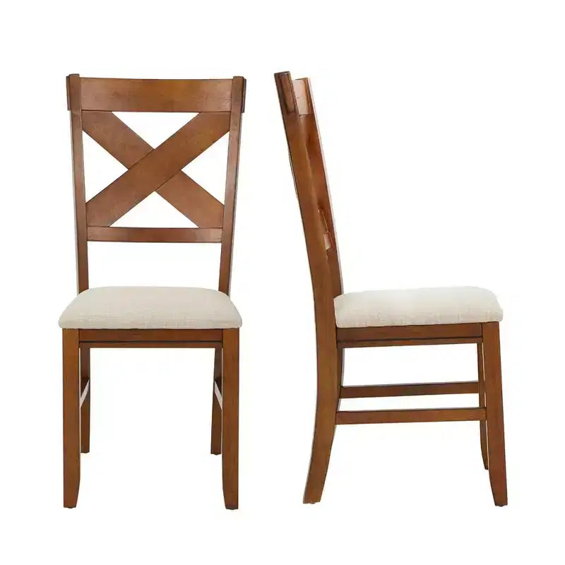 Lot de 2 chaises d'appoint rembourrées en bois massif EROMMY