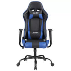 Chaise de jeu BestMassage, chaise de bureau avec support lombaire, appui-tête, accoudoirs et roulettes pivotantes pour joueurs de PC