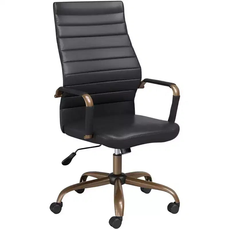 Studio 55D Primero Vintage Black Faux Leather Adjustable Office Chair