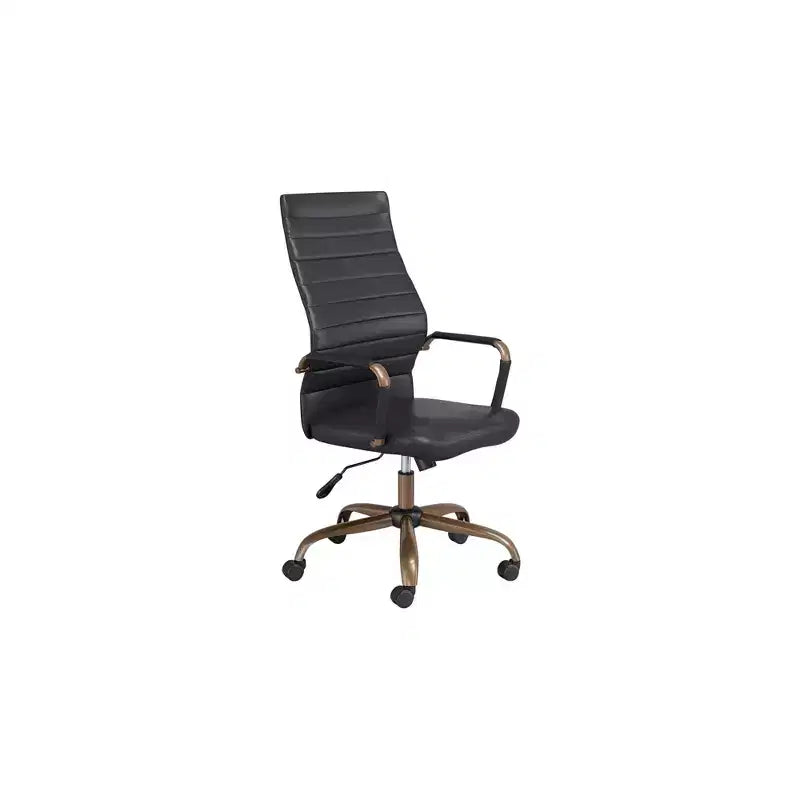 Chaise de bureau réglable en similicuir noir vintage Studio 55D Primero