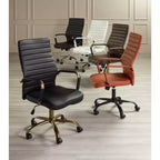 Chaise de bureau réglable en similicuir noir vintage Studio 55D Primero