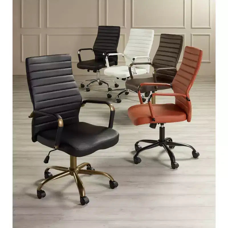 Chaise de bureau réglable en similicuir noir vintage Studio 55D Primero