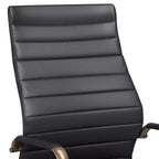 Chaise de bureau réglable en similicuir noir vintage Studio 55D Primero