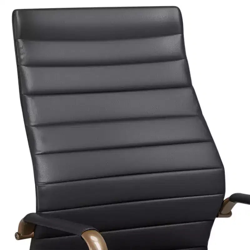 Chaise de bureau réglable en similicuir noir vintage Studio 55D Primero