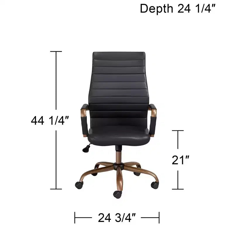 Chaise de bureau réglable en similicuir noir vintage Studio 55D Primero