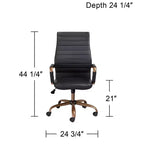 Chaise de bureau réglable en similicuir noir vintage Studio 55D Primero