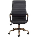 Chaise de bureau réglable en similicuir noir vintage Studio 55D Primero