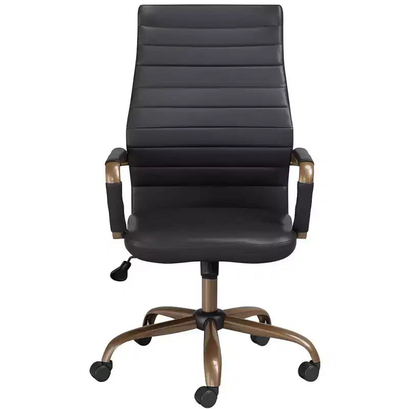 Chaise de bureau réglable en similicuir noir vintage Studio 55D Primero