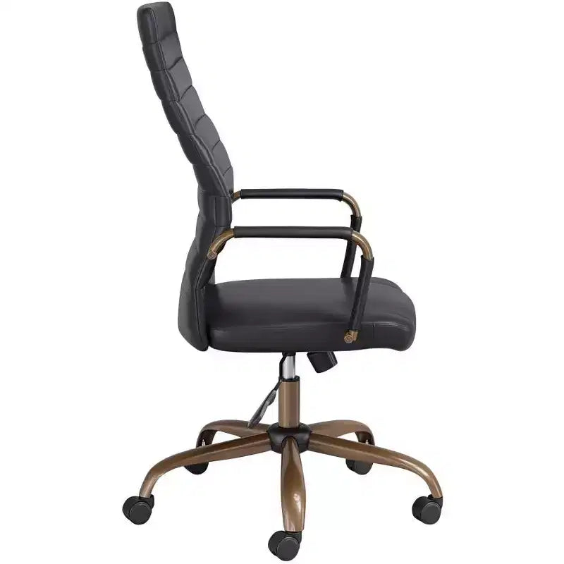 Chaise de bureau réglable en similicuir noir vintage Studio 55D Primero
