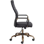 Chaise de bureau réglable en similicuir noir vintage Studio 55D Primero