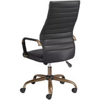 Chaise de bureau réglable en similicuir noir vintage Studio 55D Primero