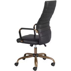 Chaise de bureau réglable en similicuir noir vintage Studio 55D Primero