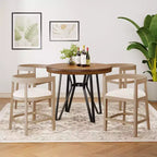 Christopher Knight Home Rico, ensemble de salle à manger 5 pièces en métal et hévéa, hauteur comptoir
