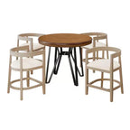 Christopher Knight Home Rico, ensemble de salle à manger 5 pièces en métal et hévéa, hauteur comptoir