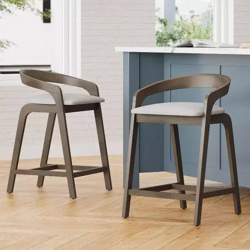 Tabourets de comptoir contemporains en bois d'hévéa Christopher Knight Home Casper de 64 cm (lot de 2)