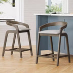 Tabourets de comptoir contemporains en bois d'hévéa Christopher Knight Home Casper de 64 cm (lot de 2)