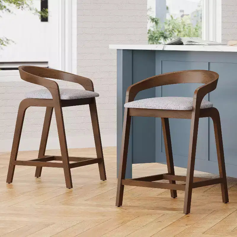 Tabourets de comptoir contemporains en bois d'hévéa Christopher Knight Home Casper de 64 cm (lot de 2)
