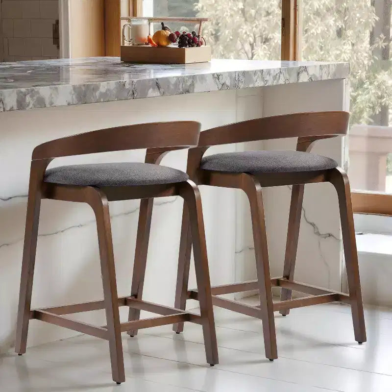 Tabourets de comptoir contemporains en bois d'hévéa Christopher Knight Home Casper de 64 cm (lot de 2)