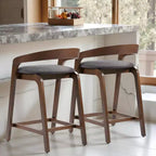 Tabourets de comptoir contemporains en bois d'hévéa Christopher Knight Home Casper de 64 cm (lot de 2)