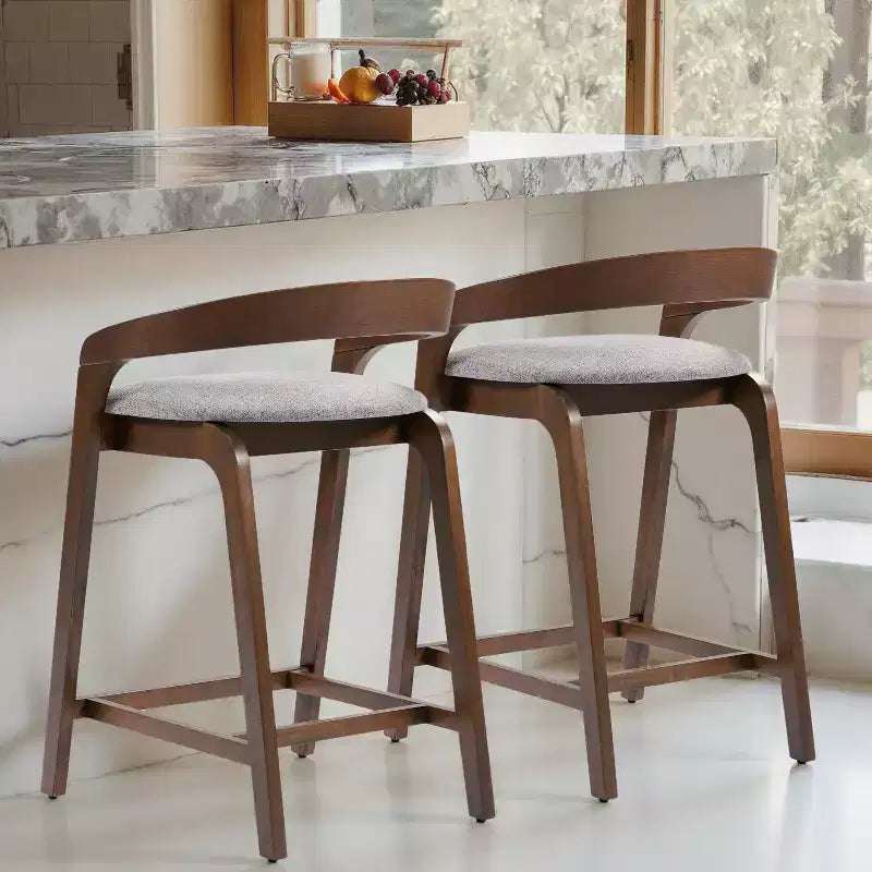 Tabourets de comptoir contemporains en bois d'hévéa Christopher Knight Home Casper de 64 cm (lot de 2)