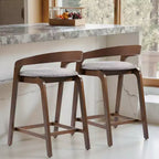 Tabourets de comptoir contemporains en bois d'hévéa Christopher Knight Home Casper de 64 cm (lot de 2)
