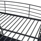 Lit mezzanine Whisen 77.1L x 56.7W, cadre métallique, design élégant, taille double avec étagères et bureau en L.