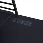 Lit mezzanine Whisen 77.1L x 56.7W, cadre métallique, design élégant, taille double avec étagères et bureau en L.