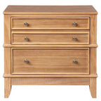Table de chevet 3 tiroirs 27,3 W, table d'appoint en pin massif pour salon, couloir et entrée, naturel - ModernLuxe