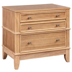 Table de chevet 3 tiroirs 27,3 W, table d'appoint en pin massif pour salon, couloir et entrée, naturel - ModernLuxe