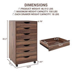 Meuble de rangement de bureau Home Imports Emporium à 7 tiroirs sur roulettes