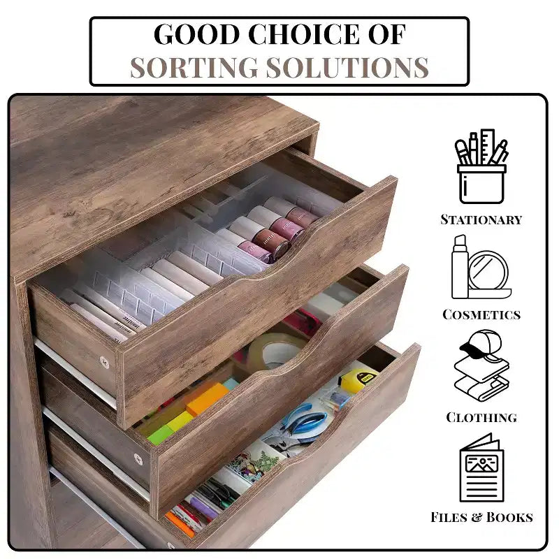 Meuble de rangement de bureau Home Imports Emporium à 7 tiroirs sur roulettes