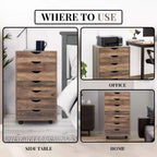 Meuble de rangement de bureau Home Imports Emporium à 7 tiroirs sur roulettes