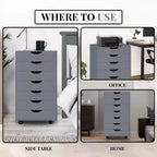 Meuble de rangement de bureau Home Imports Emporium à 7 tiroirs sur roulettes