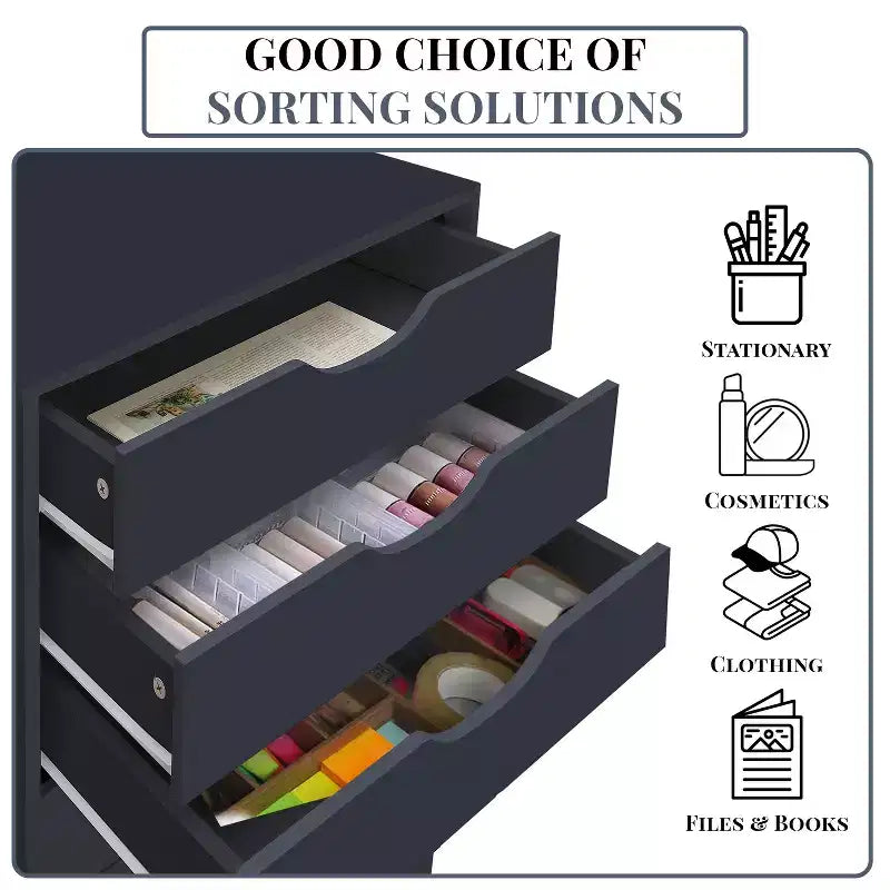 Meuble de rangement de bureau Home Imports Emporium à 7 tiroirs sur roulettes