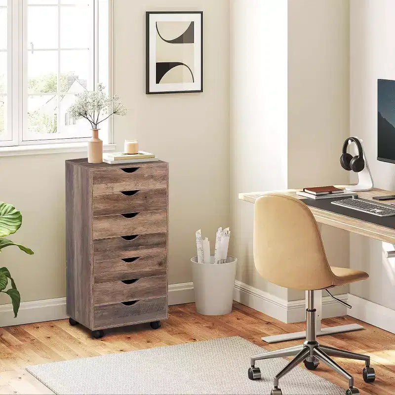 Meuble de rangement de bureau Home Imports Emporium à 7 tiroirs sur roulettes